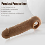 Reusable Penis Sleeve Cock Ring - Realistic Male Sex Toys For Penis Enlarger Extender,9.45β Big Silicone Cock Sleeve With Flexible Strap Extension Sex Toys