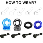 Vibrating Cock Ring Penis Ring Vibrator Clitoral Stimulator Penis Erect Erection Enhance Sex Product Adult Male Sex Toy For Longer Harder Stronger (Blue)