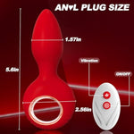 Vibrating Butt Plug Anal Plug Sex Toys Vibrator,Silicone Anal Toys Butt Plug Training Kit With Remote Control 10 Frequency Vibration,Vibrating Anal Plug And Prostate Massager But Plug, Red