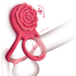 Vibrating Penis Ring Adult Male Sex Toys, Silicone Rose Penis Ring, Male Endurance Training & Female Clitoral Stimulation, 7 Patterns Adult Sex Stimulation Cock Ring Vibrator, Couple'S Play Vibrator