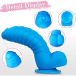 8.5Inch Realistic Dildo Soft Liquid Silicone Material No Any Smell Adult Sex Toys Thick Penis Strong Suction Cup For Hand-Free(Blue)