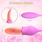 Vibrator Adult Sex Toys For Women, Rose Stimulator 4 In 1 Clitoral Vibrator/Tongue Licking - Insertable Tongue Licking Adult Toy - Vibrating Anal Plugs, Female Sucking Clit Stimulator With 10 Modes