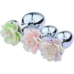 Adult Toys Accessories Metal Anal Plug Three Piece Set Flower Anal Plug Kit With Realistic Flower Buds