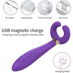 Silicone Vibrating Cock Ring For Men Women G-Spot Rabbit Vibrator With 10 Powerful Vibration Modes Waterproof Rechargeable Clitoral Vagina Penis Stimulator Massager Adult Sex Toy For Couple (Purple)