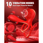 Dual Pleasure Cock Ring Vibrator For Couples - G-Spot Vibrator Cockring With 10 Modes Adjustable Ring For Clit Stimulation & Stronger Erections
