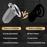 Chastity Cage With Belt - Male Chastity Device With Invisible Lock, 3 Sizes Rings (1.57", 1.77", 1.97"), Cock Cage Metal Mesh Chain,Large Stainless Steel Penis Bondage Restraints Bdsm Sex Toy For Men