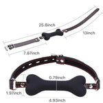 2 Pcs Bdsm Restraints Kit Dog Bone Mouth Ball Gag & Wrist To Thigh Bondage Set Sex Handcuffs Leg Sex Toys For Adult Couples Sm Game