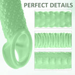 4 Pcs Reusable Penis Sleeves, Soft Green Cock Sleeve Penis Extender Adult Sex Toys For Men Women, Dick Enlarger Male Sex Toy For Couples Pleasure