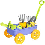 Kids Garden Wagon Wheelbarrow And Gardening Tools Play Set Includes 10 Accessories And 4 Plant Pots,Great Outdoor Toddler Toys Kids Gardening Set