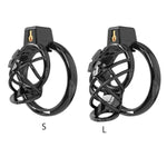 Chastity Device Cock Cage With 6 Different Rings Chastity Cage With Invisible Lock For Restraining A Man'S Penis Hollowed Out High Heeled Penis Cage Is Breathable And Comfortable Sex Toys (L,Black)