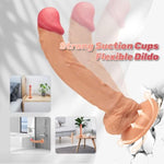 Lh- 9.5 Inch Lifelike Vibrating Vibrator Realistic Thrusting Silicone Suction Cup Dildo - with 7 Vibrating for Clitoral G spot Stimulation for Hands-Free Play Sex Toys for Women,Female, Men & Couples