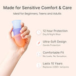 Sensitive Menstrual Cups 2-Pack Ultra-Soft Set, Small & Large