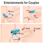 Vibrating Cock Ring With Double Penis Ring Silicone Cockring Vibrator G-Spot Stimulating Clitoral Stimulator Penis Erect Erection Enhance Adult Male Sex Toy Vibrator For Longer Harder Stronger(Blue)