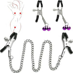 Adjustable Metal Nipple Clamps Non-Piercing Adjustable Metal Nipple Clamps On Nipple Rings Decorative Clip For Clothing Accessories On Nipple Rings Decorative A11 (Purple Bell)