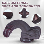 7.5" Small Black Beginners Dildo with Movable Foreskin,Realistic Dual-Density Silicone Dildo, Cute Small Vaginal/Anal Penis,Strong Suction Cup,Strap-On Compatible, Suitable for All Women Men