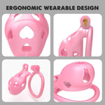 Love 1.0 Chastity Cage - Lightweight Resin Male Chastity Device With Invisible Lock,Bondage Gear For Men Beginner-Friendly Design With 4 Adjustable Rings Adult Sex Toy (Pink, Nub)