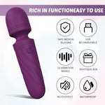 Mini Massager Wand-Waterproof,10 Vibration(Purple)