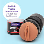 Thrust Pro Ultra Kelsi Male Masturbator Cup - 6 Inch Realistic Vagina With Textured Canal - Vibrator Compatible Male Sex Toy - Self Pleasure Sex Toys For Men - Waterproof - Flesh Tan?