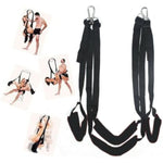 Sex Swing Upgraded Version Ceiling Sex Aid Furniture Bedroom For Couples 360°Rotatable Bdsm Restraints Toys (Black Four Straps)