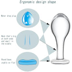 Anal Training Set Glass Anal Plugs With Long Neck 3 Pcs Crystal Anal Butt Plug Adult Sex Toy Suitable For Beginners For Anal Training