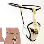 Stainless Steel Chastity Belt Device Invisible Cock Penis Cage Adjustable Bdsm Men Bondage Lockable Underwear With Hole ? (Black, 90-120Cm)