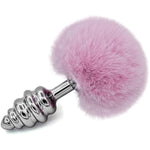 Rabbit Tail Anal Plug?Metal Spiral Buttplug?Anal Sex Toys For Men,Women And Beginners And Advanced Users,Plug Anal For Couples?Pink Anal Toys For Dress Up Party(Large Pink)
