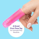 Pink & Purple Textured Finger Sleeves Stimulators - Pvc - Pack Of 2
