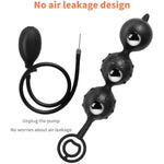 Anal Plug Silicone Inflatable Butt Plugs With Spikes, Steel Ball And Pump Adult Triple Beads Anal Sex Toy With Double Ring Large Anal Trainer Sexual Stimulation Devices For Mens (Triple Beads)