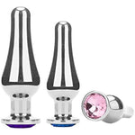 Anal Plug Anal Trainer Kit, Tapered Metal Jeweled Fetish Jewelry Butt Plug Anal Sex Toys Women Men Couples Lover (3Pcs)