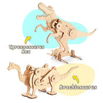 Dinosaur Stem Kits For Kids Ages 6-8-10-12, 4 In 1 Wood Building Toys For Boys Age 8-12, Build It Yourself Woodworking Kit, Diy 3D Wooden Puzzles Model Science Crafts For Kids, Stem Projects