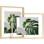 2 Pack 11 x 14 Double Plexiglass Picture Frames, Solid Wood Tabletop & Wall Display