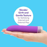 Purple Ladyfinger Classic Vibrator - 5" - Plastic - Multispeed - Small