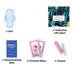 Blue Forest Menstrual Kit All-in-One 50 Pack | Convenience on The Go | Period Kit Pack for Travelling, Tweens & Teenagers or just When You’re Out | Individually Wrapped Feminine Hygiene Product