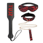 Lace Collar With Lead Set, Blindfold And Slut Spanking Paddle, For Adults Bdsm Restraint Sex Play Toys