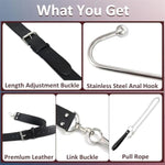 Bdsm Bondage Anal Hook, Neck To Wrist Adjustable Restraints Kit, Fetish Leather Restraints Kit Including Anal Trainer, Handcuffs & Chain Leash Collar, Sm Sex Toys Bed Games Accessories For Couples