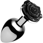 Lynx Aluminum Alloy Black Rose Anal Plug - Smaller
