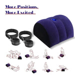 Sex Toys Half Moon Pillow Handcuffs - Dildo Mount Inflatable Pillow Bondage Wrist Legs Cuffs Sex Women G Spot Position Cushion Multifunctional Inflatable For Couples Women And Men(Blue)