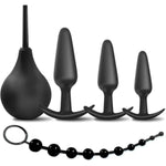 Anal Plug Adult Sex Toys,5Pcs Silicone Butt Plugs Anal Beads Enema Plug Sexy Training Set Butt Plug Kit For Women, Men And Couples