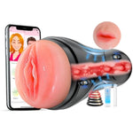 Men Sex Toy Male Masturbator - Vibrating Pocket Pussy, App Control Squeezable Masturbation Sex Toys For Men, Male Vibrator Stroker With 9 Vibrations, Plump Fleshy Vagina Blowjob Adult Sex Toys