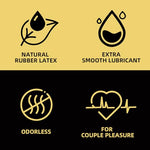 Ribbed & Studded Latex Condoms for Men, Medium Size, 12 Count