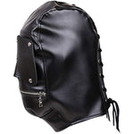 Leather Bondage Gimp Mask Hood, Black Full Face Blindfold Breathable Restraint Head Hood, Sex Toys, For Unisex Adults Couples, Bdsm/Lgbt Cosplay Halloween Masquerade Mask