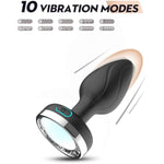 Vibrating Butt Plug Adult Toys Silicone Anal Plug Glowing Vibrator With 10 Modes And Adjustable Colors Waterproof For Men/Women Couples Bdsm Sex Toys?Black?