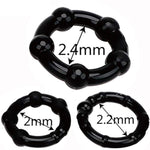 Penisring Cockrings,6 Pcs Different Sizes Silicone Penis Sleeve Penis Trainer,Stretchy Longer Harder Stronger Erection Semen Lock Caged,Delay Ejaculation Time Lasting Sex Toys For Men,Black
