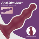 6.7'' Silicone Anal Dildo Butt Plug With 3 Knots, Heart-Shaped Suction Cup For Hands-Free Use,G-Spot Anal Stimulator For Women,Prostate Massager For Men,Anal Beads Trainer & Anus Dilator Adult Sex Toy