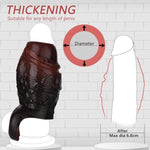 Thicker Wide Hollow Penis Sleeve Cuff,Silicone Soft Men Penis Extender With Cock Ring,Black Elastic Penis Enlarge Prolong Pump, Adult Men Strap On Sex Toy For Couples Fun (S Size)