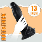 13Inch Huge Monster Dildo,3.18Inch Diameter Thick Dildo For G-Spot Stimulation Orgasm With Big Suction Cup,Black Realistic Dong Penis Xxxl Sex Toy For Women Men
