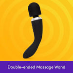 Double Ended Silicone G Spot Wand Vibrator for Women, Black