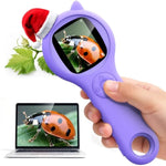 Microscope For Kids - Mini Pocket Handheld Microscope For Toddlers-Stem Educational Science Kit Toys For Christmas Birthday Gifts Toys For 5 6 7 8 9 10 11 12 Year Old Girls?Purple?