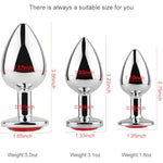 Anal Butt Plug 3Pcs Trainer Kit Metal Butt Plug Anal Trainer Toys Fetish Kinky Sex Love Games For Starter Beginner Men Women Couples (Red)