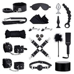 17Pcs Bondage Restraint & Strap-On Vibrating Dildo Sex Toys